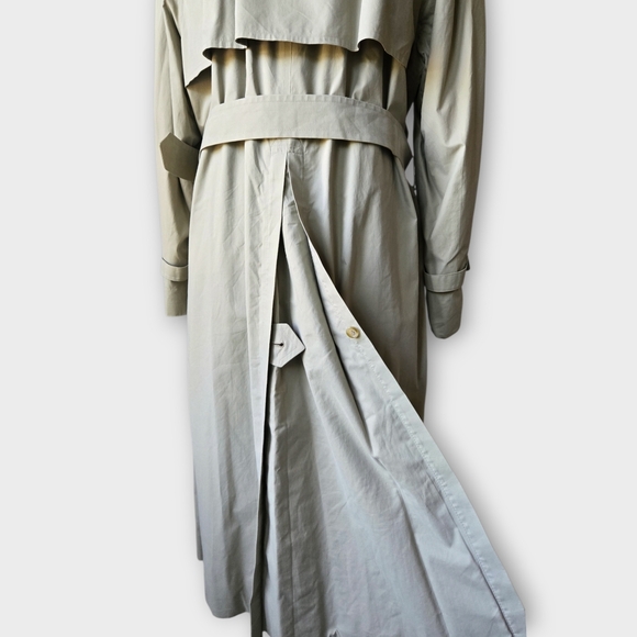 SOLD❤️Burberrys' 46 Mint Regular Mens Long Trench Coat Plaid Lined - Picture 7 of 15
